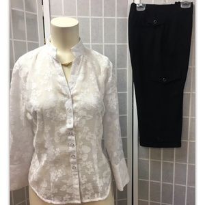 Dalia, set, blouse/white/Sz S, Capri/black/Sz2P.: